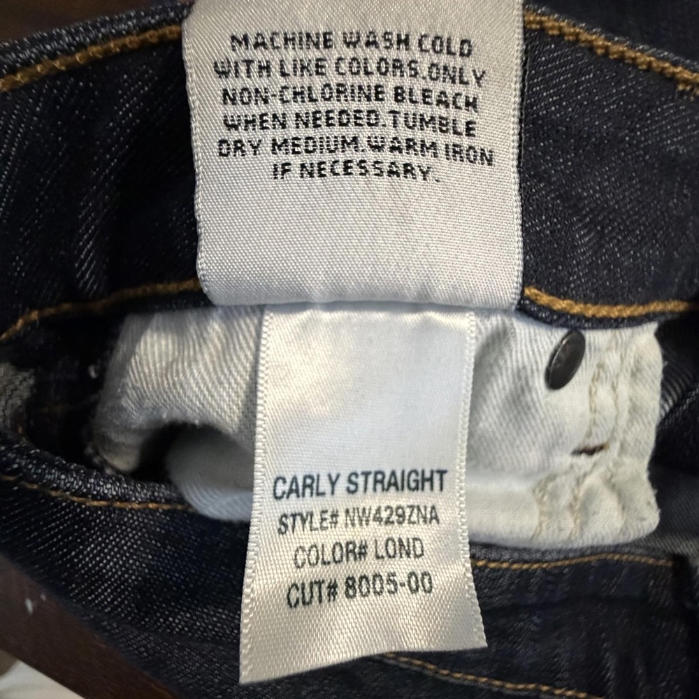 Hudson Carly Straight Leg Jeans Dark‎ Wash Blue 27 Flap Pocket Designer Denim - Picture 14 of 14